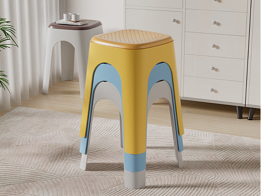 小凳子儿童多彩卡通小板凳详情页3D建模渲染