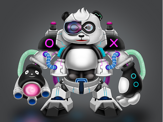 《CyberPanda-战争机甲壁纸》数字艺术设计NFT