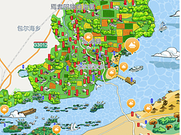 新疆博湖县旅游区手绘地图
