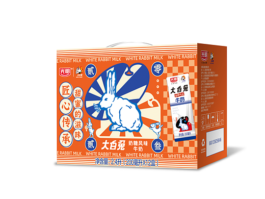 兔年新年包装_大白兔牛奶