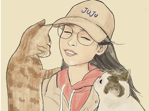 自画像 不画猫咪的铲屎官不是好画师