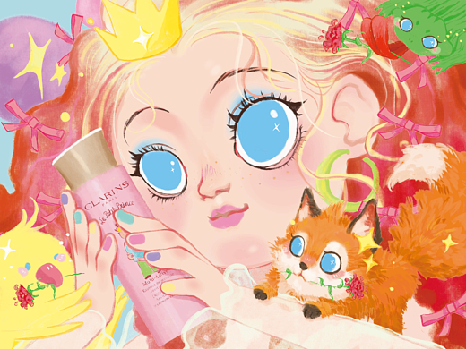 邂逅#粉嫩多巴胺少女#公主邂逅浪漫（個人主頁-ZNjU1OTg0MjQ=） - 商業(yè)插畫 - 站酷設(shè)計師WooElla原創(chuàng)素材 - 站酷ZCOOL