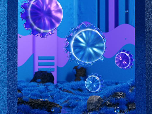 裸眼3D水母运动的小动画