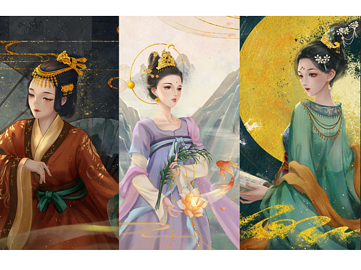 画一组喜欢的绝代佳人（个人主页-ZNjA5MTYxMTI=） - 商业插画 - 站酷设计师沐九酒好好画画原创素材 - 站酷ZCOOL