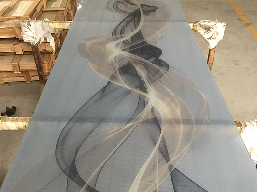 不锈钢与玻璃结合 不锈钢装饰画 不锈钢彩绘绘画 