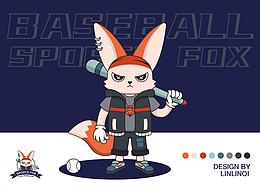 原创ip设计｜SPORTS FOX棒球运动IP形象插画设计
