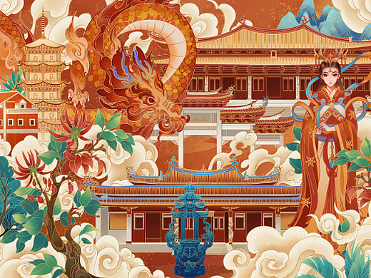 海丝泉州—城市文旅插画长卷