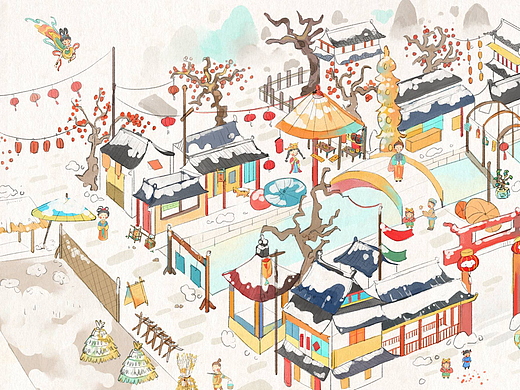 四季水稻图（长卷插画）（个人主页-ZNjc2NTA0MTY=） - 商业插画 - 站酷设计师春松客原创素材 - 站酷ZCOOL