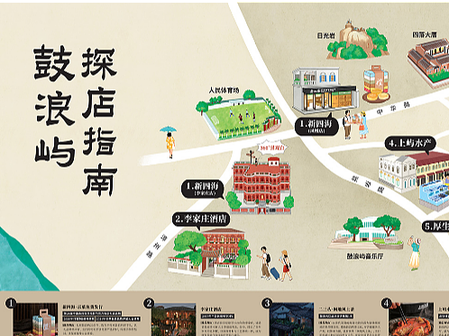 厦门鼓浪屿手绘地图《鼓浪屿探店指南》