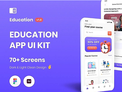 3D图标设计-教育应用app界面设计-sketch