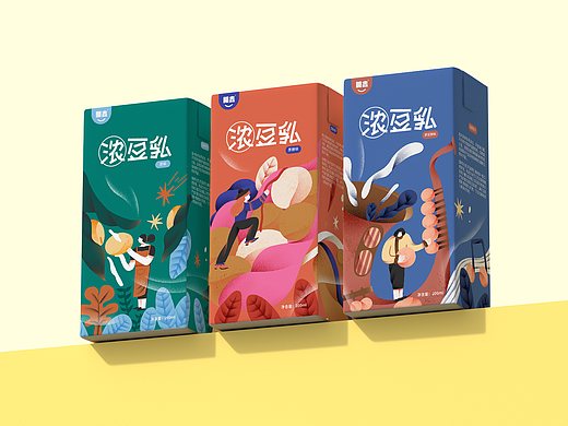 開鑫浓豆乳包装插画｜收获絮语
