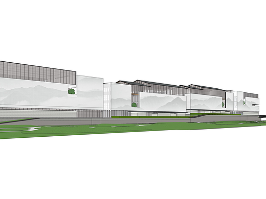 未来财富中心新中式多层办公楼SU模型下载