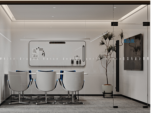 现代办公室—白龙马效果图
