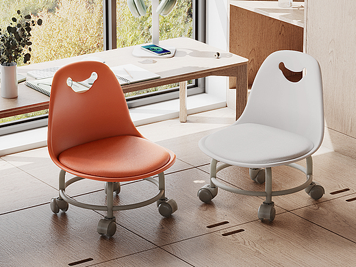 小凳子儿童皮椅详情页3D建模渲染