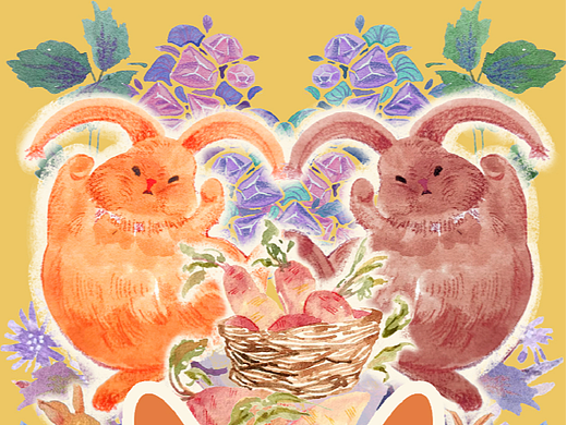 2023兔年原创手绘插画台历