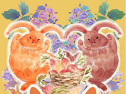 2023兔年原创手绘插画台历