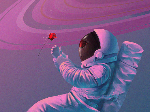宇航员与玫瑰