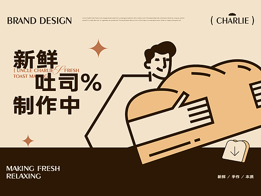 查理叔叔吐司品牌全案/LOGO/餐饮品牌