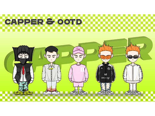 卡通人物插画IP形象设计|CAPPER OOTD