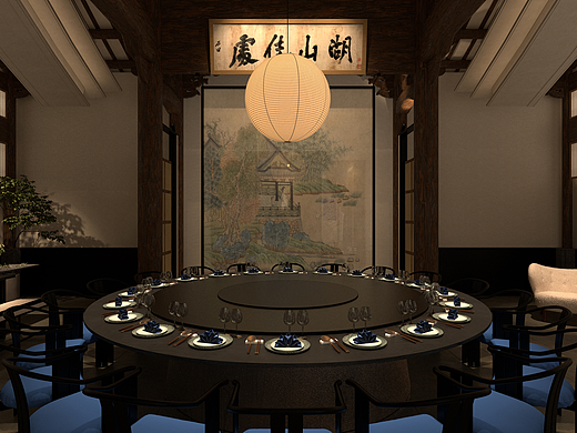 杭州西溪湿地高端中式会所餐饮  精致粤菜餐厅空间设计