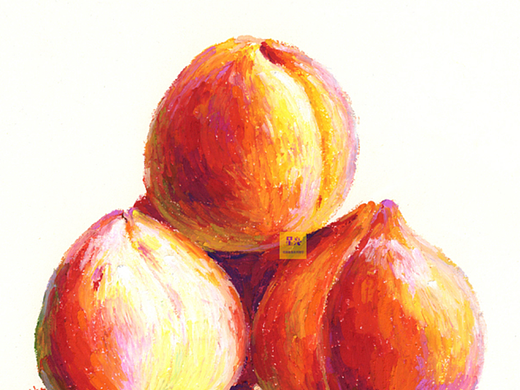 油画棒桃子绘画详细步骤