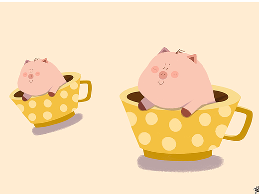 小猪在想什么呢（个人主页-ZNjI5OTA0MDQ=） - 儿童插画 - 站酷设计师憨子梅原创素材 - 站酷ZCOOL