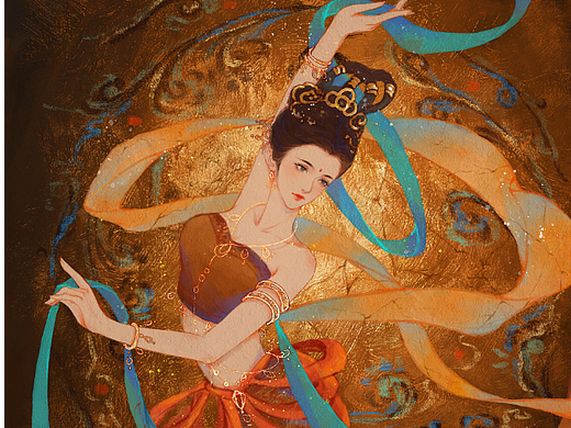 敦煌壁画  飞天323关于于罐头敦煌壁画飞天仙女230四喜丸子bulgng