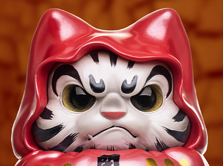 墨灵文化-开运达摩猫+招财达摩猫