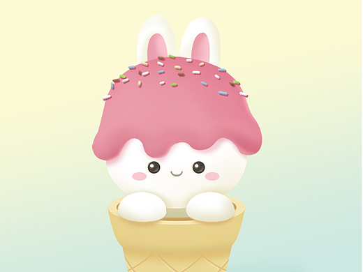 冰激凌兔兔（个人主页-ZNjE0NDYxNDA=） - 创作习作 - 站酷设计师逗豆腐原创素材 - 站酷ZCOOL