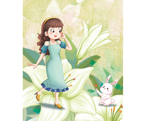 我和花海有个约会（个人主页-ZNjQyNDY3MTY=） - 儿童插画 - 站酷设计师超级灰爷原创素材 - 站酷ZCOOL