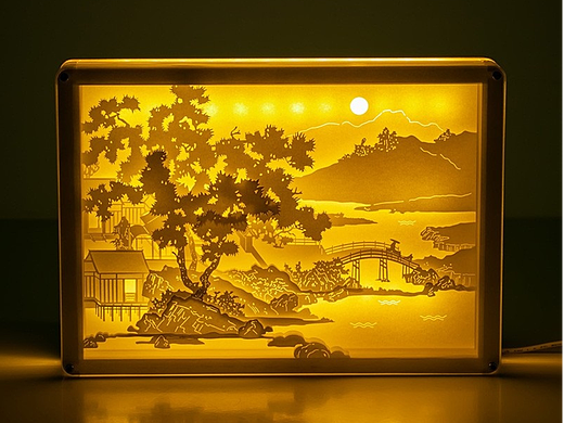 四景山水图纸雕