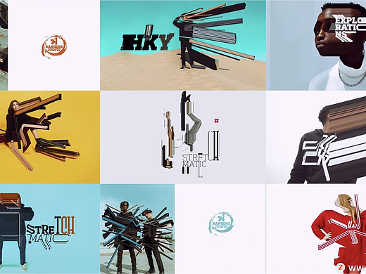 PS插件：创意像素拉伸扭曲运动拼贴画扩展插件StretchMatic Photoshop Extension