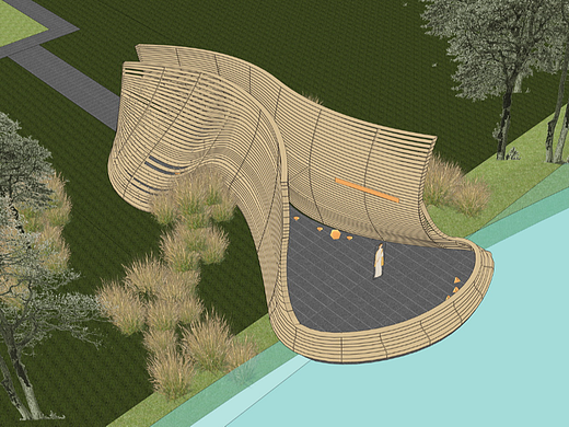 廊架SU模型下载