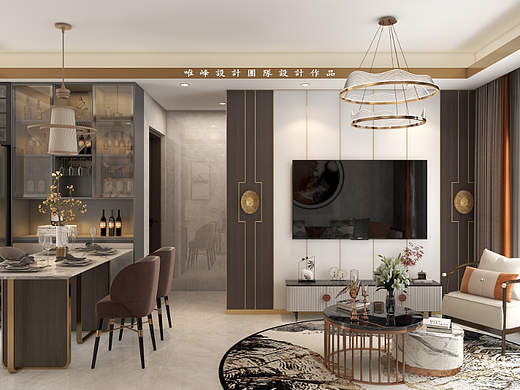 深圳口山设计：华强城市花园现代轻奢风设计，幸福感！