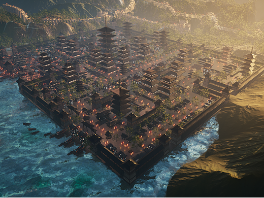 UE5/UE4中国古代SLG大场景地编/概念