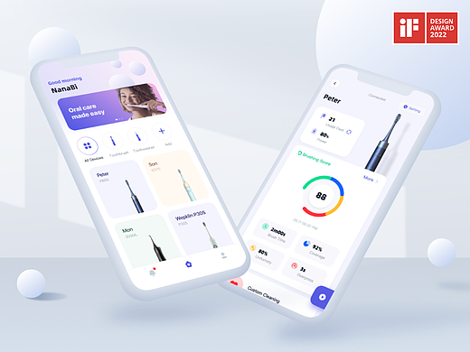 iSpruz APP电动牙刷2021年项目_IF DESIGN AWARD 2022