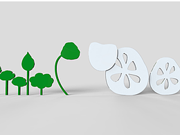 荷叶造型牌设计效果