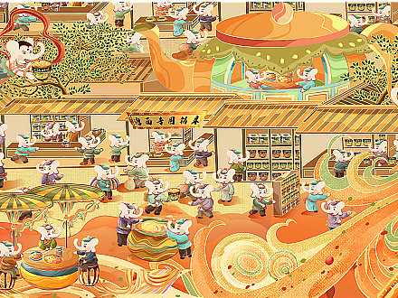 【古画重绘X国潮长卷X美食插画】白象汤好喝I以熬养熬 