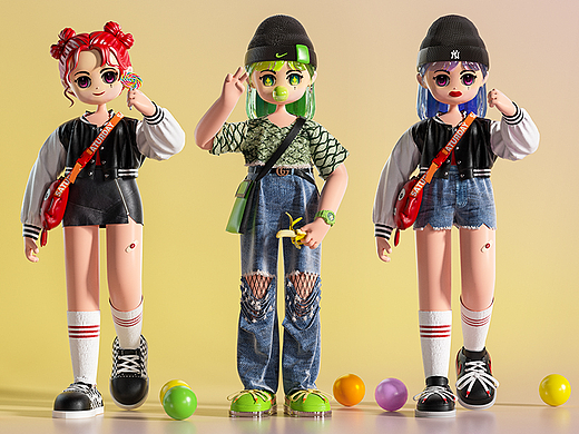 虚拟人物-辣妹 C4D人物IP NFT