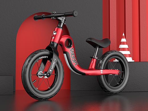 儿童平衡车渲染