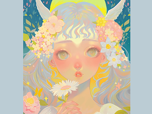 我没法不心动，可春天它太浪漫了（个人主页-ZNjQxODk3NTI=） - 商业插画 - 站酷设计师超白目喵也原创素材 - 站酷ZCOOL