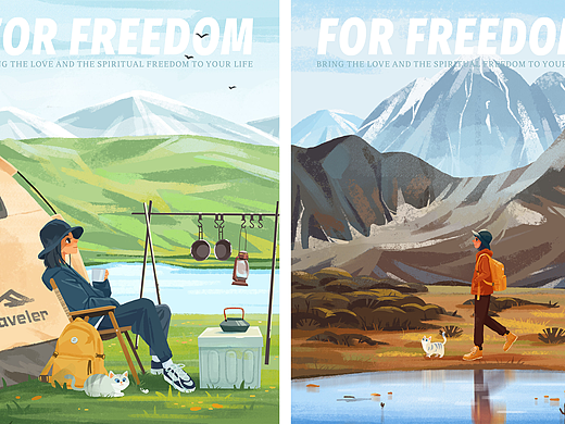 向往自由系列插画