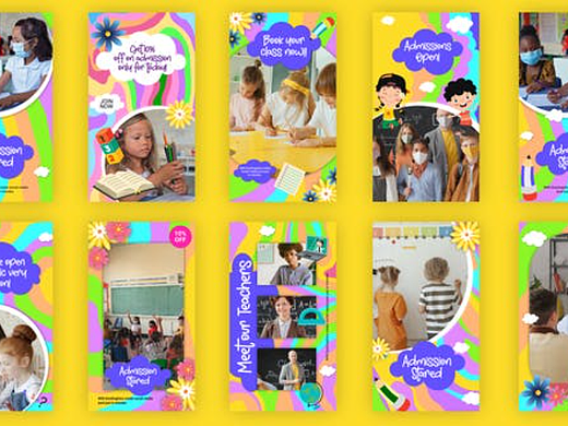 AE模板 | 竖屏卡通手绘儿童学校培训班业务幼儿园儿童