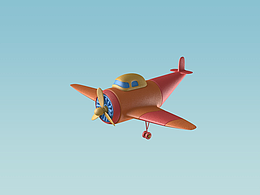玩具飛機C4D建模渲染動畫