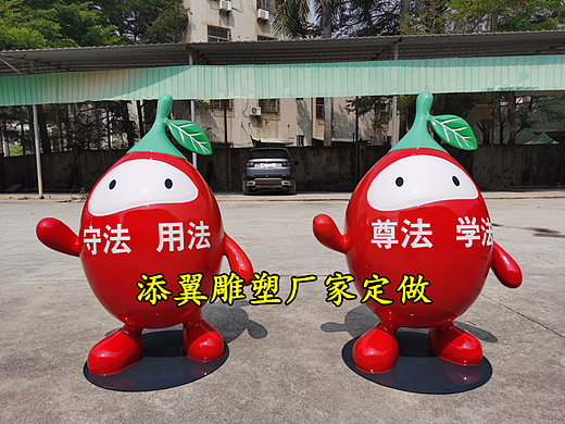 宁夏IP娃娃玻璃钢枸杞公仔雕塑着力打造杞乡旅游知名度