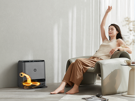 美的小黑盒洗拖机器人产品渲染