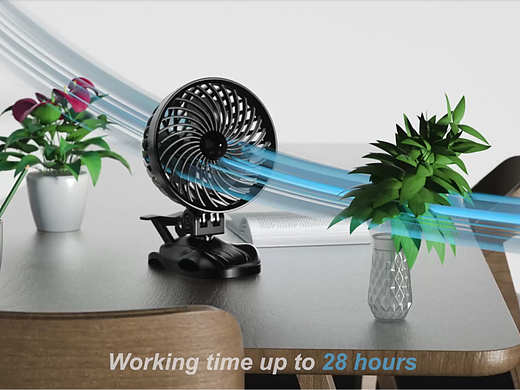 USB充电“电风扇”三维动画