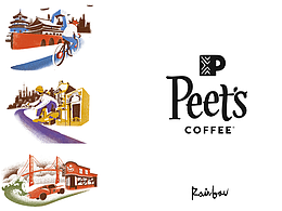 Peets 皮爺咖啡文化馬克杯插畫設(shè)計(jì)