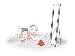 儿童插画简笔双色漫画