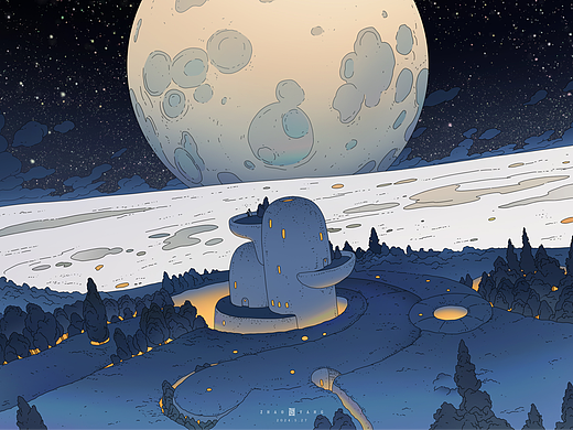 《星河幻想》月面（個(gè)人主頁(yè)-ZNjg2Njc4MzY=） - 繪本 - 站酷設(shè)計(jì)師招陽(yáng)原創(chuàng)素材 - 站酷ZCOOL